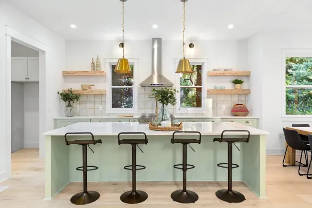 Kitchen island with bar seating at 1108 Lenore St, Nashville, TN 37206