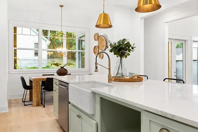 Kitchen island with apron sink at 1108 Lenore St, Nashville, TN 37206