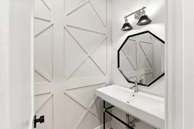 Powder room with console sink at 1108 Lenore St, Nashville, TN 37206