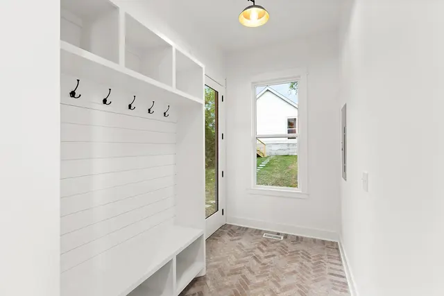 Mudroom with built-in bench at 1108 Lenore St, Nashville, TN 37206