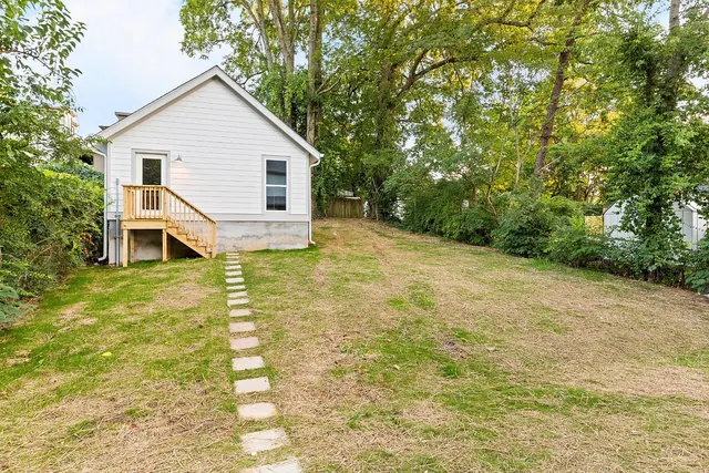 Backyard and detached garage at 1108 Lenore St, Nashville, TN 37206