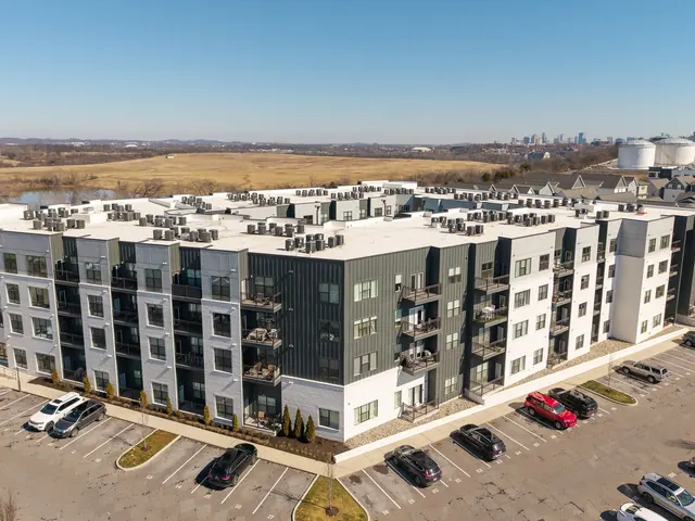 Aerial view of condominium building