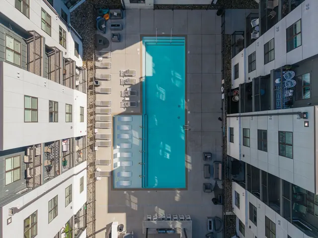 Aerial view of swimming pool at 1677 54th Ave N, 336, Nashville, TN 37209