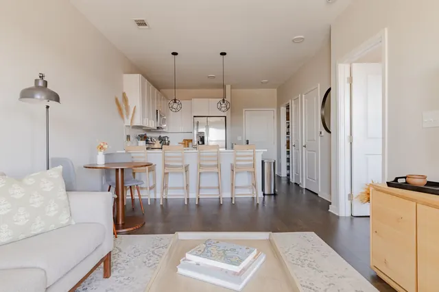 Open concept living and dining space at 1677 54th Ave N, 336, Nashville, TN 37209