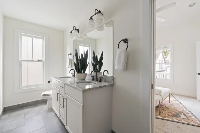 Bathroom with double vanity at 1708 B 4th Ave N, Nashville, TN 37208