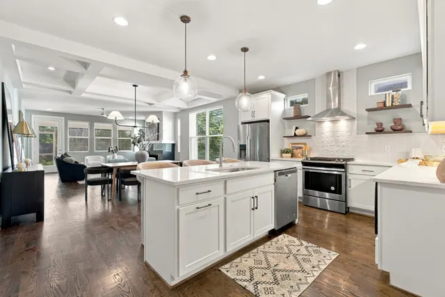 Kitchen with center island at 2216 Sadler Ave, B, Nashville, TN 37210