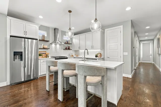 Kitchen with island and seating at 2216 Sadler Ave, B, Nashville, TN 37210