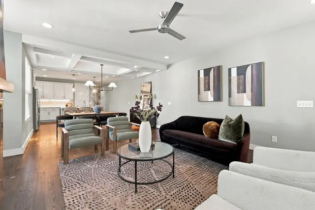 Open-concept living and dining area at 2216 Sadler Ave, B, Nashville, TN 37210