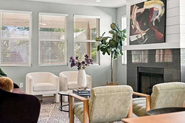 Living area with modern fireplace at 2216 Sadler Ave, B, Nashville, TN 37210