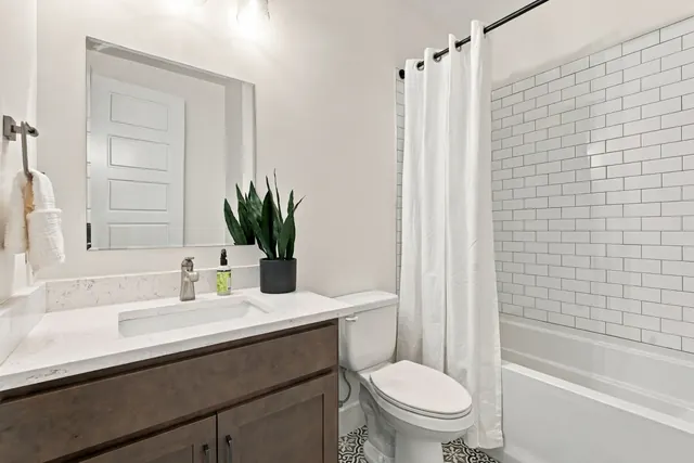 Bathroom with vanity and tub shower at 2216 Sadler Ave, B, Nashville, TN 37210