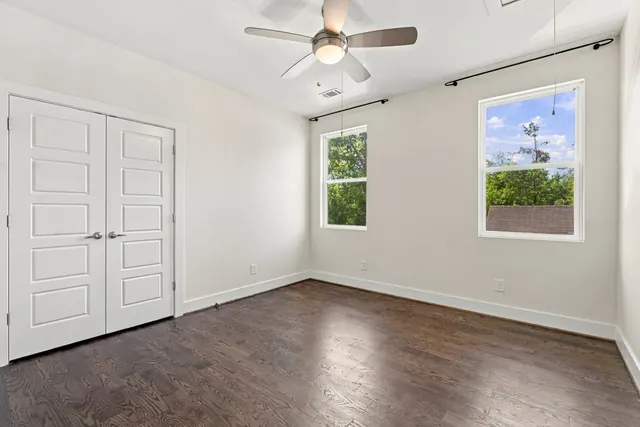 Bedroom with hardwood floors at 2216 Sadler Ave, B, Nashville, TN 37210