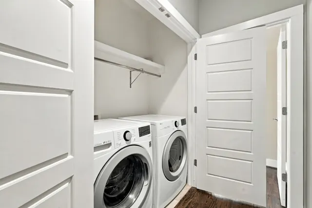 Laundry closet with washer and dryer at 2216 Sadler Ave, B, Nashville, TN 37210