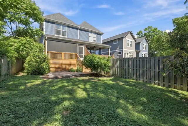 Rear exterior and fenced yard at 2216 Sadler Ave, B, Nashville, TN 37210