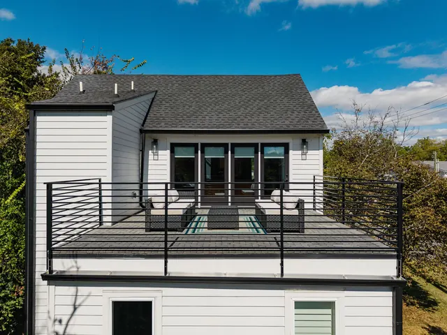 Rooftop patio with seating at 505 Croley Dr, Nashville, TN 37209