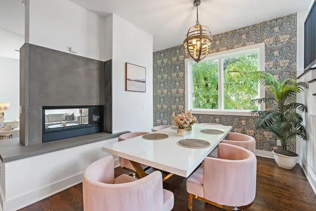 Dining area with fireplace at 603 S 20th St, Nashville, TN 37206