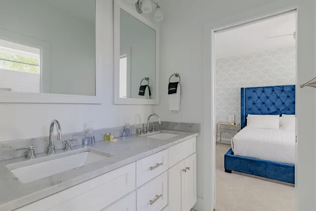 Bathroom vanity with double sinks at 603 S 20th St, Nashville, TN 37206
