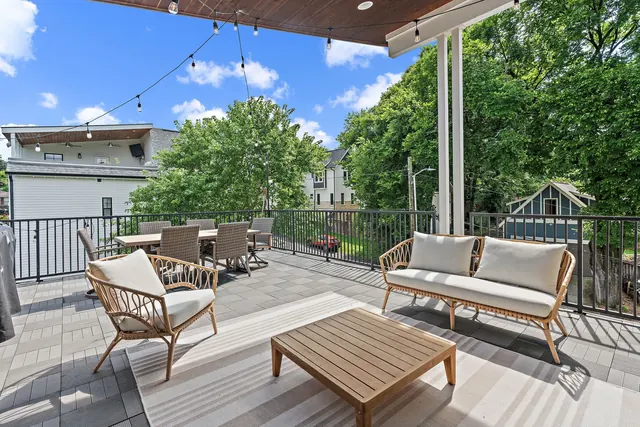 Rooftop deck with outdoor seating at 603 S 20th St, Nashville, TN 37206